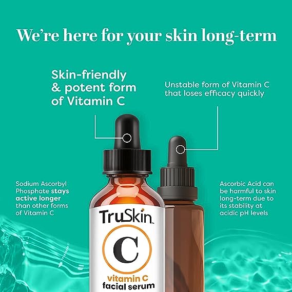 TruSkin Vitamin C Serum for Face – Anti Aging Face Serum with Vitamin C, Hyaluronic Acid, 60 ml